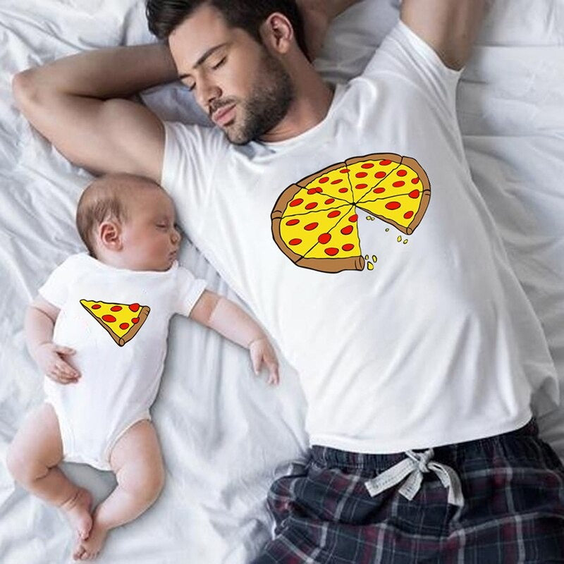 "Besties" Parent & Child Matching T-shirts (Pizza): GINO