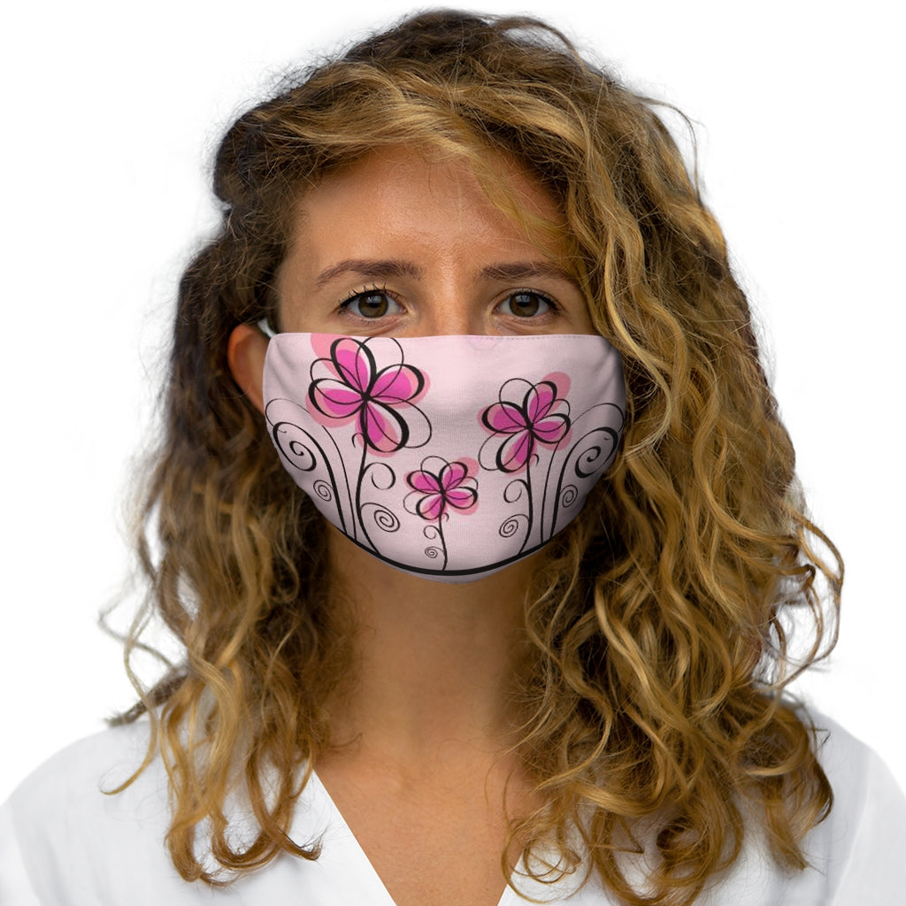 [Multiple Mask Pack] Snug Fit Face Mask: MEG - Nature Series (Pink Floral Squiggles)